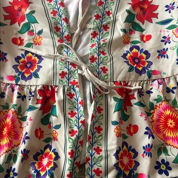 Floral Tie-Front Top - BNWOT - Picture 2 of 7